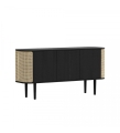 KOMODA 3-DRZWIOWA TREASURES BLACK OAK UMAGE - CZARNY DĄB / PLECIONKA WIEDEŃSKA