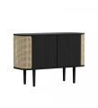 KOMODA 2-DRZWIOWA TREASURES BLACK OAK UMAGE - CZARNY DĄB / PLECIONKA WIEDEŃSKA