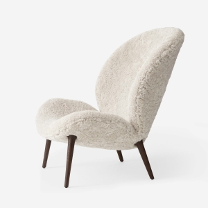 Fotel Lodge Lounge Chair - Vipp466 Curly 09 / Dark Oak