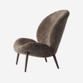 Fotel Lodge Lounge Chair - Vipp466 Curly 07 / Dark Oak
