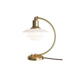 LOUIS POULSEN lampa stołowa PH 2/2 LUNA  mosiądz / szkło opalowe