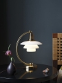 LOUIS POULSEN lampa stołowa PH 2/2 LUNA  mosiądz / szkło opalowe