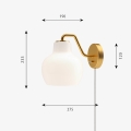 LOUIS POULSEN lampa ścienna VL RING CROWN 1 miedź/ szkło opalowe