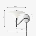 LOUIS POULSEN lampa ścienna PH 3/2 szkło opalowe