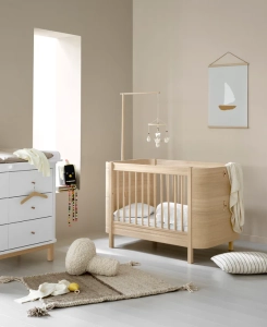 Łóżeczko WOOD MINI+ COT BED INCL. JUNIOR KIT oak Oliver Furniture 