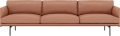 Sofa trzyosobowa Outline Refine Leather Cognac potrójna MUUTO 