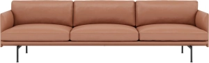 Sofa trzyosobowa Outline Refine Leather Cognac potrójna MUUTO 