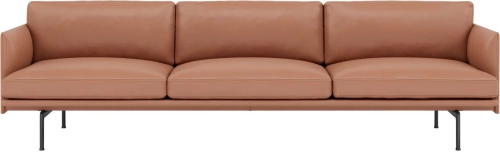 Sofa trzyosobowa Outline Refine Leather Cognac potrójna MUUTO 