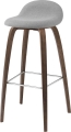 Stołek barowy 3D WOOD 75 tapicerowany przód, orzech amerykański Gubi