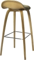 Stołek barowy 3D WOOD 75 tapicerowany przód, orzech amerykański Gubi