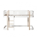 Łóżko LOW LOFT na niskiej antresoli 138cm Wood Oak/White  Oliver Furniture