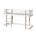 Łóżko LOW LOFT na niskiej antresoli 138cm Wood Oak/White  Oliver Furniture