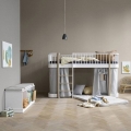 Łóżko LOW LOFT na niskiej antresoli 138cm Wood Oak/White  Oliver Furniture