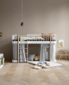 Łóżko LOW LOFT na niskiej antresoli 138cm Wood Oak/White  Oliver Furniture