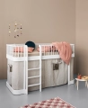 Łóżko LOW LOFT na niskiej antresoli 138cm Wood Oak/White  Oliver Furniture
