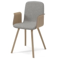 Krzesło Palm Dąb Bielony Light Grey Melange Bolia