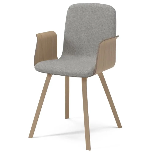 Krzesło Palm Dąb Bielony Light Grey Melange Bolia