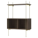 Regał Rod 12 Dąb Przydymiony Mosiężna Rama Bolia