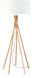 LAMPA PODŁOGOWA KILIMANJARO BAMBUS 129CM/ ABAŻUR 60X30CM, LNIANY BIAŁY  GOOD&MOJO