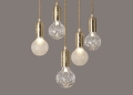 Clear & Frosted Crystal Bulb Chandelier Lee Broom