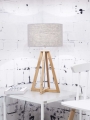 LAMPA STOŁOWA EVEREST 4-NOŻNA 34CM/ ABAŻUR 32X20CM, LNIANY JASNOSZARY GOOD&MOJO