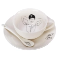 Zestaw filiżanek UNDRESSED biała porcelana Pols Potten 