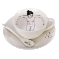 Zestaw filiżanek UNDRESSED biała porcelana Pols Potten 