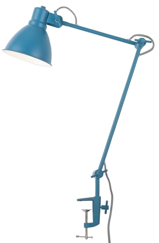 TABLE CLAMP LAMP IRON DERBY L.20XH.37CM, TEAL BLUE	- IT'S ABOUT ROMI