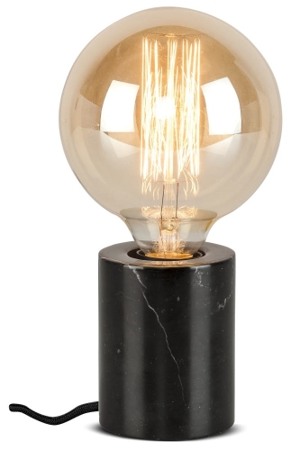 TABLE LAMP MARBLE ATHENS CYLINDER DIA.7,5XH.10CM, BLACK	- IT'S ABOUT ROMI