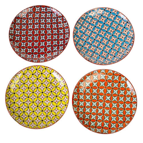Zestaw dużych talerzy obiadowych HIPPY ceramiczny Pols Potten 