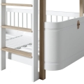 Łóżko pietrowe Mini+ low bunk Wood WHITE/OAK Oliver Furniture