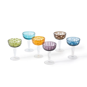 Zestaw kieliszków CUTTINGS COUPE kolorowy Pols Potten 