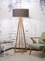 LAMPA PODŁOGOWA EVEREST BAMBUS 4-NOŻNA 127CM/ABAŻUR 60X30CM, LNIANY CIEMNOSZARY  GOOD&MOJO