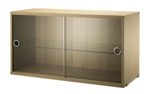 Komoda przeszklona przesuwane drzwi dąb STRING Furniture