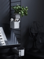 Komoda przeszklona przesuwane drzwi czarny jesion STRING Furniture