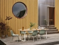 Krzesło ogrodowe ze stalowymi nogami Fiber Outdoor Side Chair Muuto różne warianty