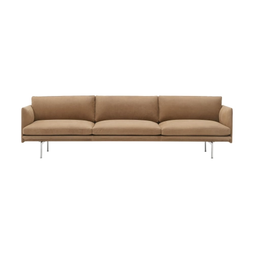 Kanapa Outline 3,5-osobowa, polerowany aluminium Muuto 