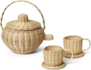 Zabawka zestaw do herbaty Rattan 3 el. Ferm Living 