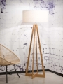 LAMPA PODŁOGOWA EVEREST BAMBUS 4-NOŻNA 127CM/ABAŻUR 60X30CM, LNIANY BIAŁY  GOOD&MOJO