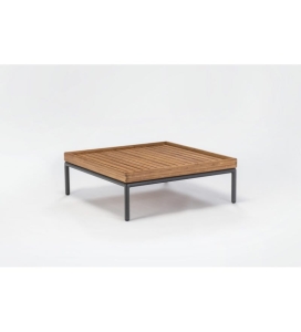 STOLIK KAWOWY LEVEL HOUE - 81X81CM, BAMBUSOWY, NA ZEWNĄTRZ HOUE