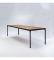 STÓŁ OGRODOWY FOUR HOUE - 270X90CM, BAMBUSOWY, CZARNA PODSTAWA, NA ZEWNĄTRZ