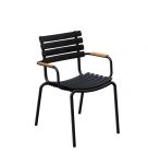 KRZESŁO RECLIPS DINING CHAIR HOUE Z BAMBUSOWYMI PODŁOKIETNIKAMI, NA ZEWNĄTRZ rózne warianty