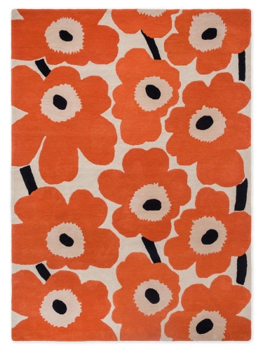 Dywan Beżowo Pomarańczowy Nowoczesny w Kwiaty - UNIKKO ORANGE RED 132403 Louis de Poortere  różne warianty 