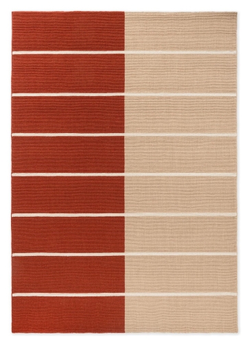 Beżowo Czerwony Dywan w Paski - TIIBET BRUNT ORANGE 132803 Louis de Poortere  różne warianty  