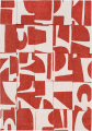 Geometryczny Beżowo Czerwony Dywan - PAPERCUT RUST 9364 Louis de Poortere  różne warianty 