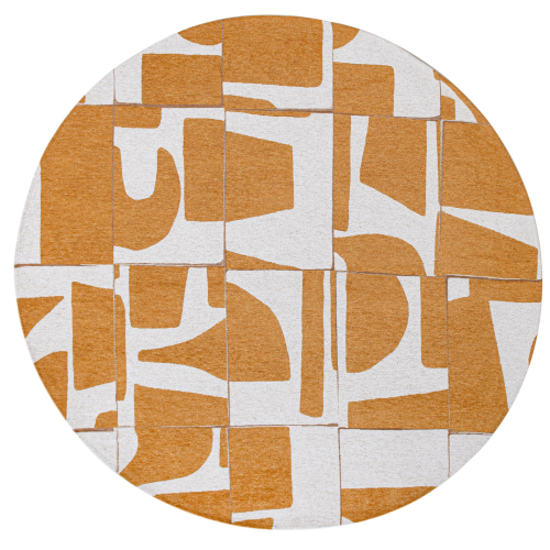 Okrągły Geometryczny Beżowo Żółty Dywan - PAPERCUT CURRY ROUND 9367 Louis de Poortere  różne warianty