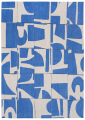 Geometryczny Beżowo Niebieski Dywan - PAPERCUT CAMPANULA 9358 Louis de Poortere  różne warianty 