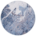 Okrągły Niebieski Dywan Nowoczesny - CITIES TOKYO CONDUCTIVE BLUE ROUND 9314 240 x 240 cm Louis de Poortere 
