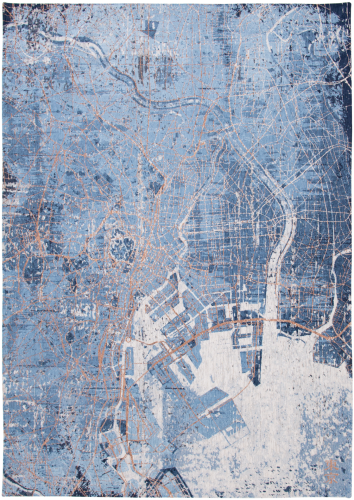 Niebieski Dywan Nowoczesny - CITIES TOKYO CONDUCTIVE BLUE 9314 Louis de Poortere  różne warianty  