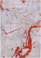 Szaro Czerwony Dywan Nowoczesny - CITIES AMSTERDAM ORANGE CUT 9323 Louis de Poortere  różne warianty 